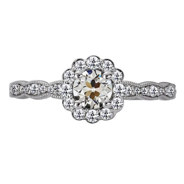 Halo Il giro vecchio taglio Diamante Ring Flower Style 4,50 carati - harrychadent.it