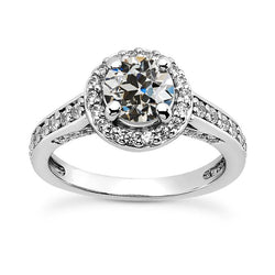 Halo Il giro vecchio taglio Diamante Ring Gioielli da donna in oro 4,50 carati