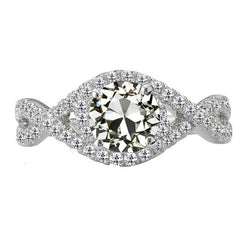 Halo Il giro vecchio taglio Diamante Ring Infinity Style 6 carati oro 14 carati