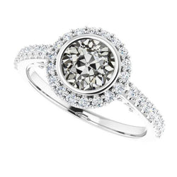Halo Wedding Ring Il giro Bezel Set Vecchio Minatore Diamante 5.50 Carati