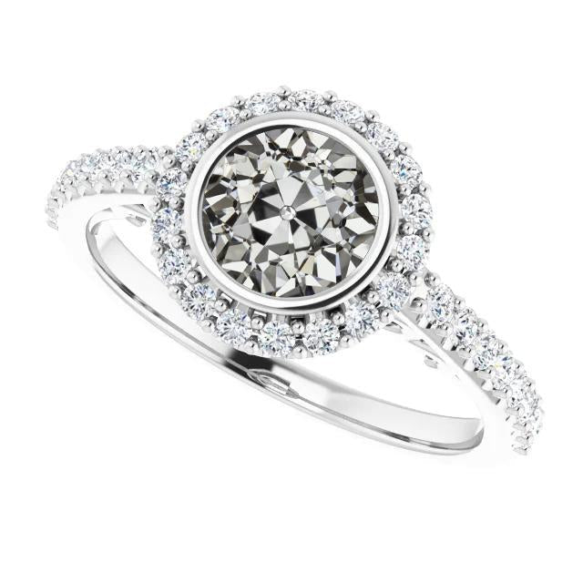Halo Wedding Ring Il giro Bezel Set Vecchio Minatore Diamante 5.50 Carati - harrychadent.it