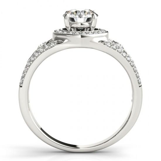 Halo anello di fidanzamento con diamante brillante rotondo 1.75 carati WG 14K - harrychadent.it