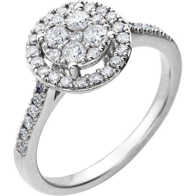 Halo fidanzamento cattedrale anello diamante 1,15 carati gioielli da donna