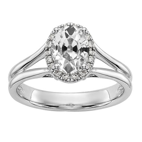 Halo ovale vecchia miniera di diamanti taglio anello di fidanzamento gambo diviso 4 carati - harrychadent.it