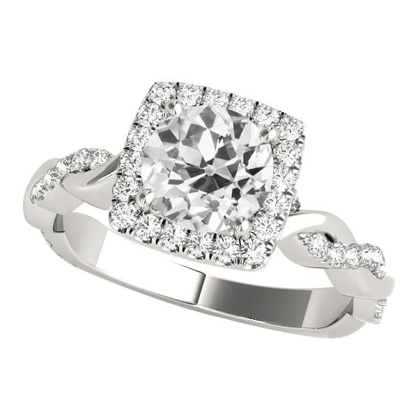 Il giro vecchio minatore Halo Diamante Ring Gioielli stile intrecciato 4,25 carati - harrychadent.it