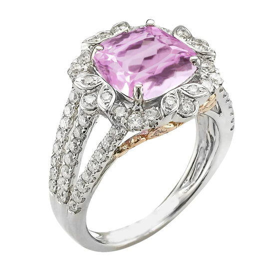Kunzite Anello di Diamanti