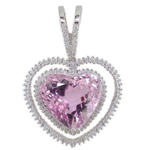 Kunzite Ciondolo Di Diamanti