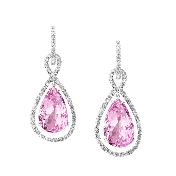 Kunzite Orecchini Di Diamanti