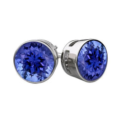 Lunetta Set Grande Tanzanite 8 Carati Orecchini Donna Oro Bianco 14K