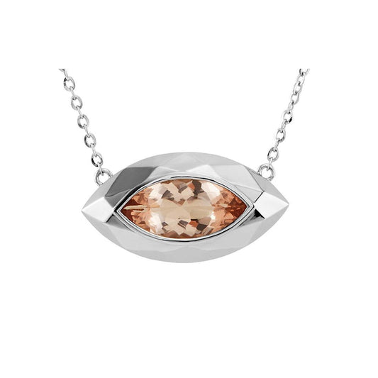Lunetta in oro bianco con pendente a forma di marquise taglio marquise 16 ct - harrychadent.it