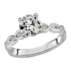 Marquise & Il giro Old Mine Cut Diamante Ring Infinity Style 3,50 carati