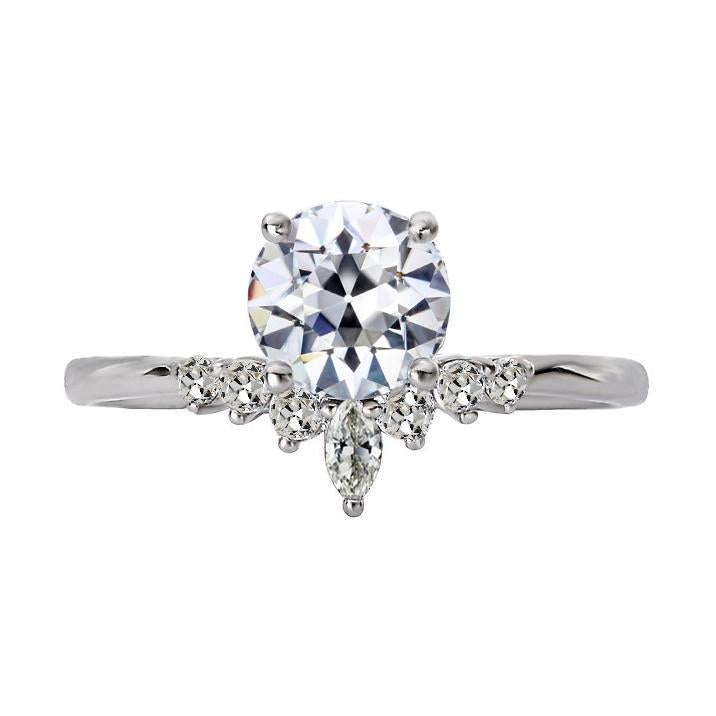 Marquise & Il giro vecchio minatore Diamante Ring Crown Style 3,50 carati - harrychadent.it