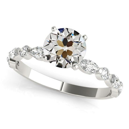 Marquise & Il giro vecchio minatore Diamante Ring accentato gioielli in oro 4 carati - harrychadent.it