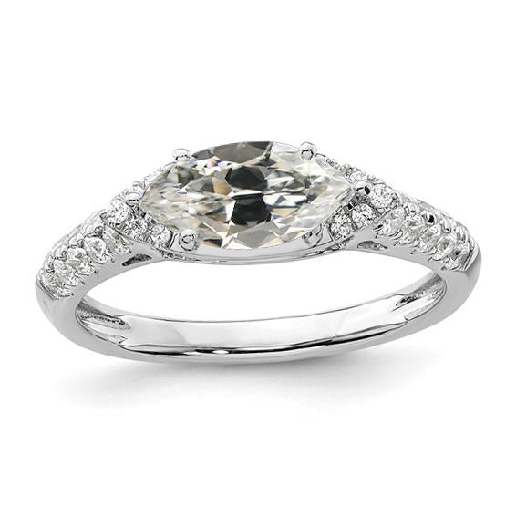 Marquise Old Mine Cut Diamante Ring 4 Carati Gioielli da donna in oro - harrychadent.it