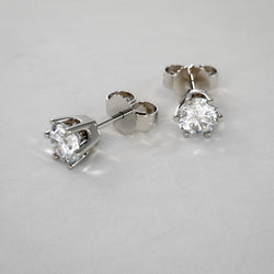 Montatura a corona per orecchini a bottone da donna con diamanti a taglio rotondo da 2 carati