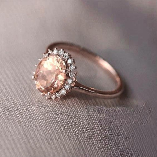 Morganite Con Diamanti 11.75 Carati Fede Nuziale Oro Rosa 14K Nuovo - harrychadent.it