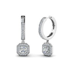 Nuovi orecchini pendenti da donna con diamanti incastonati in oro bianco 3 carati 14K