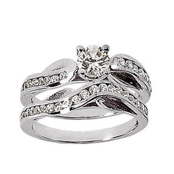 Nuovo Anello di fidanzamento con diamante incastonato 1.90 carati in oro bianco 14K