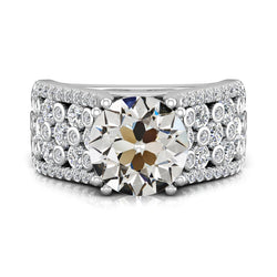 Old Miner Diamond Wedding Ring Multi Row Accenti Prong Set 7,50 carati