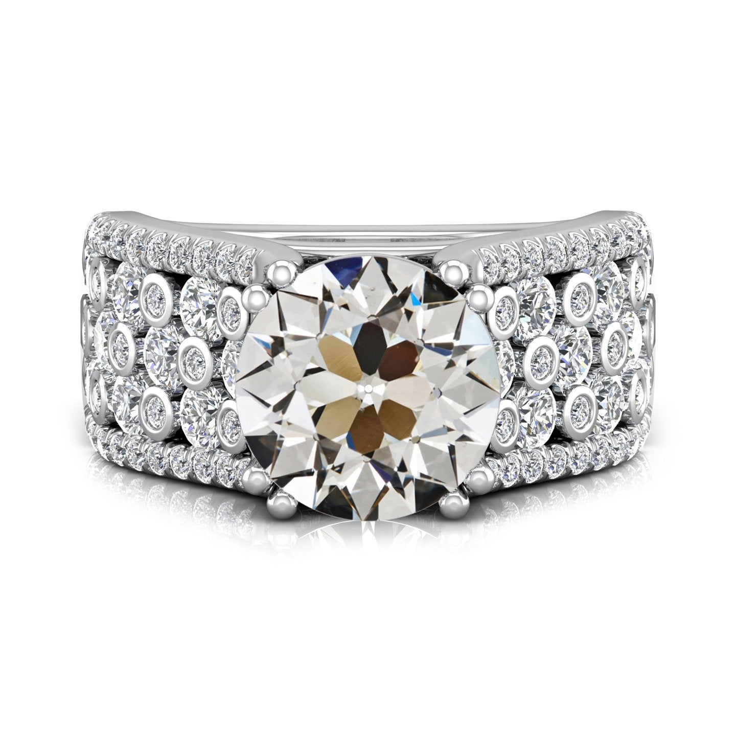 Old Miner Diamond Wedding Ring Multi Row Accenti Prong Set 7,50 carati - harrychadent.it