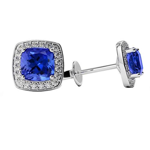 Orecchini Donna Orecchini Tanzanite 4.50 Carati Con Diamanti Gioielli - harrychadent.it