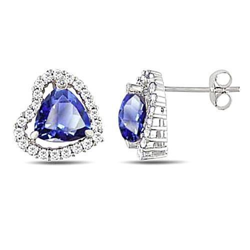 Orecchini Halo con Zaffiro di Ceylon e Diamanti da 6.80 Carati - harrychadent.it