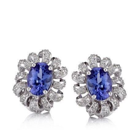 Orecchini Lady Studs in oro con tanzanite 3 ct e diamanti - harrychadent.it