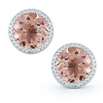 Orecchini Lady Studs in oro rosa 16.70 ct con Morganite e diamanti - harrychadent.it