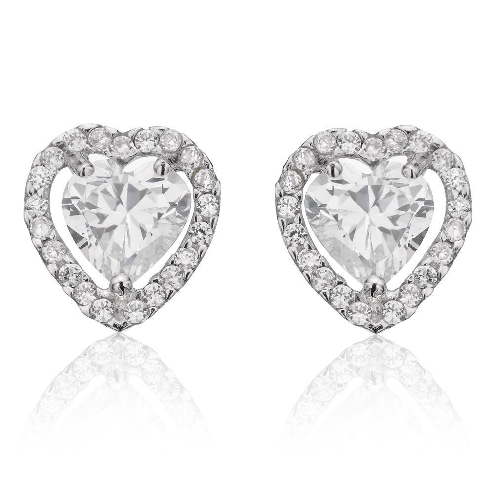 Orecchini a bottone a forma di cuore e diamanti taglio rotondo da 2.40 carati - harrychadent.it