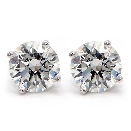 Orecchini a bottone naturali da donna con diamanti F Vs1 da 3.75 carati in oro bianco 14K - harrychadent.it
