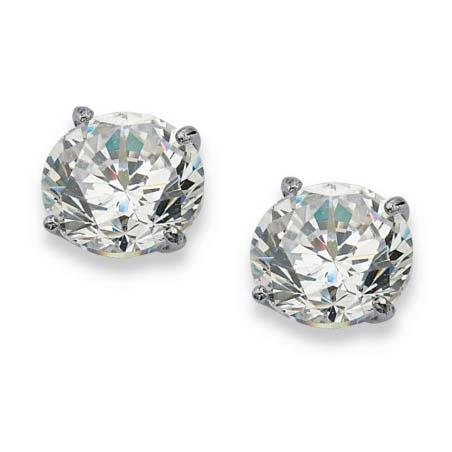 Orecchini a bottone rotondi con diamanti a quattro punte da 1.60 carati Nuovo - harrychadent.it