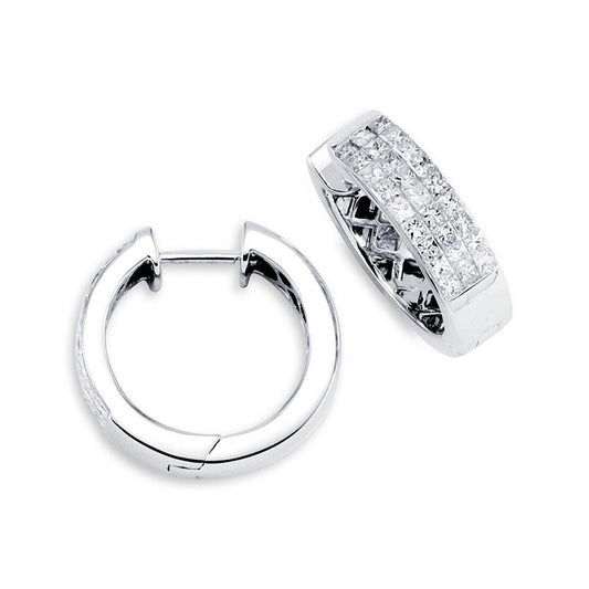 Orecchini a cerchio da donna con diamanti taglio principessa da 2,7 ct - harrychadent.it