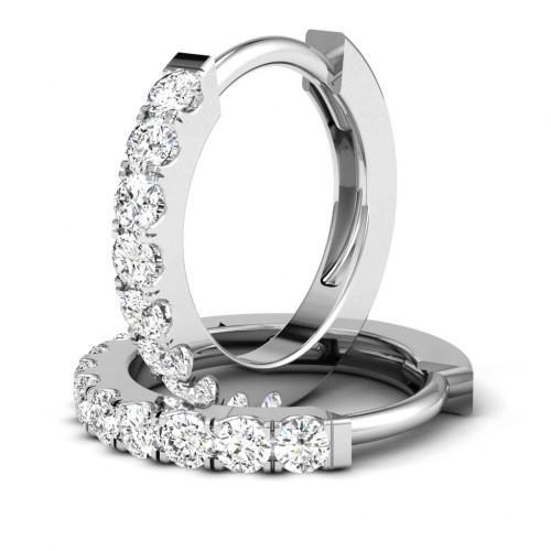 Orecchini a cerchio da donna in oro bianco 14K 3.20 carati con diamanti taglio rotondo - harrychadent.it