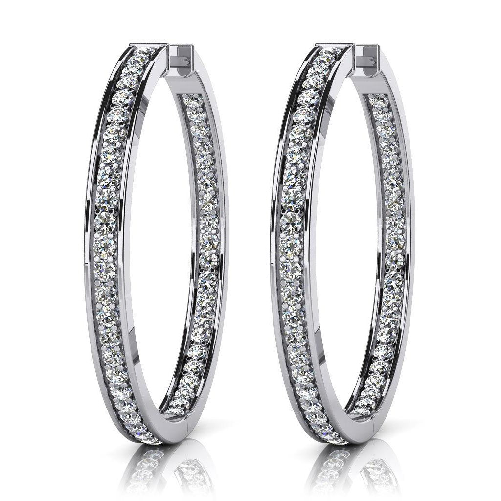 Orecchini a cerchio in oro bianco con diamanti a taglio brillante rotondo scintillante da 5 ct - harrychadent.it
