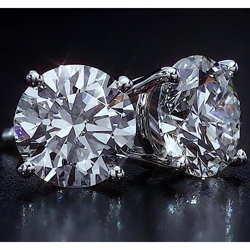 Orecchini a lobo 4 carati con diamanti a taglio rotondo gioielli in oro bianco 14K - harrychadent.it