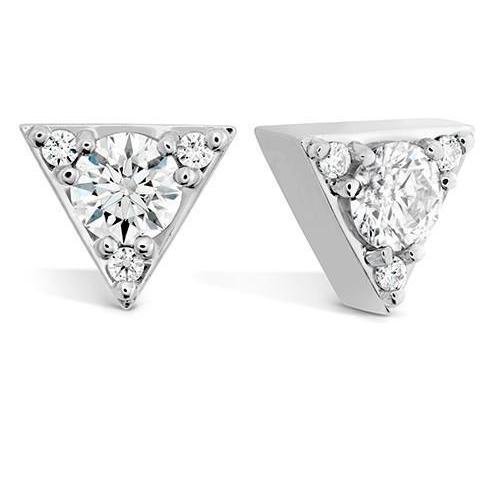 Orecchini a lobo a forma di triangolo 1.80 carati di diamanti scintillanti WG 14K - harrychadent.it