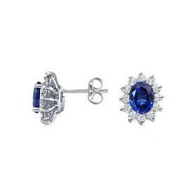 Zaffiro Blu Sri Lanka Taglio Ovale E Diamanti Borchie 5.40 Carati - harrychadent.it