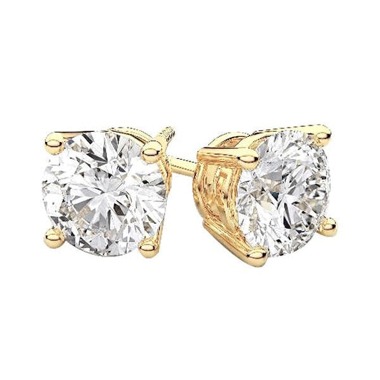 Orecchini a lobo con diamante rotondo taglio brillante da 3 carati in oro giallo 14K - harrychadent.it