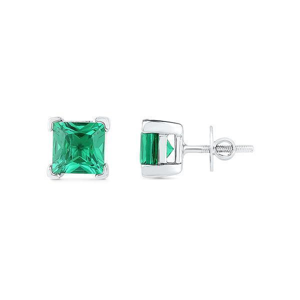 Orecchini a lobo con smeraldo verde taglio principessa 6 ct - harrychadent.it