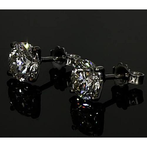 Orecchini con diamanti 1.50 carati Torro Stud Prong Set Bianco Gold 14K - harrychadent.it