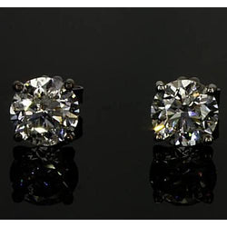 Orecchini con diamanti 1.50 carati Torro Stud Prong Set Bianco Gold 14K