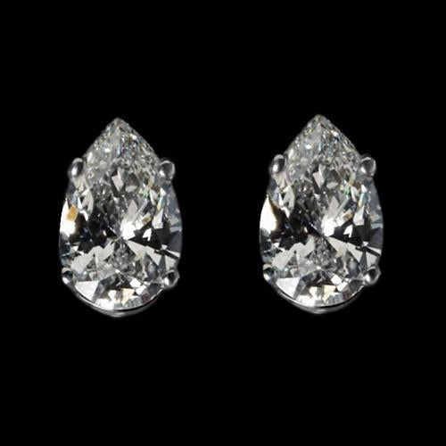 Orecchini con diamanti taglio a pera G Si1 3 carati con perno in oro con chiusura a vite - harrychadent.it