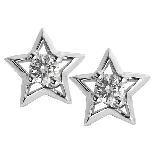 Orecchini con montatura a stella con diamanti da 2,50 carati, oro bianco 14K - harrychadent.it