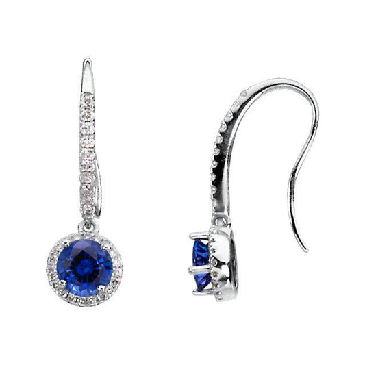Orecchini con zaffiri di Ceylon e diamanti, gioielli in oro bianco da 5,50 carati - harrychadent.it