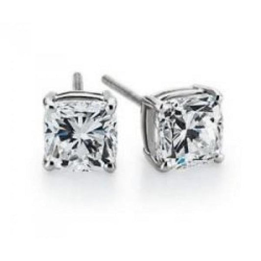 Orecchini da donna con diamante taglio cuscino 2 carati oro bianco 14 carati - harrychadent.it