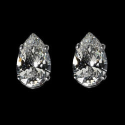 Orecchini da donna con diamanti taglio a pera in oro bianco 3.5 carati