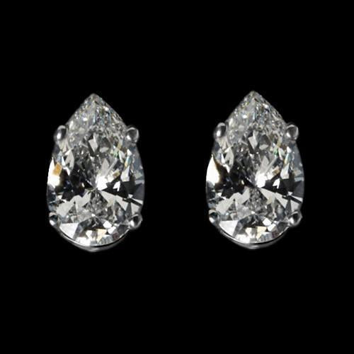 Orecchini da donna con diamanti taglio a pera in oro bianco 3.5 carati - harrychadent.it