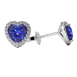 Orecchini da donna in oro bianco con tanzanite da 3.90 ct con diamanti