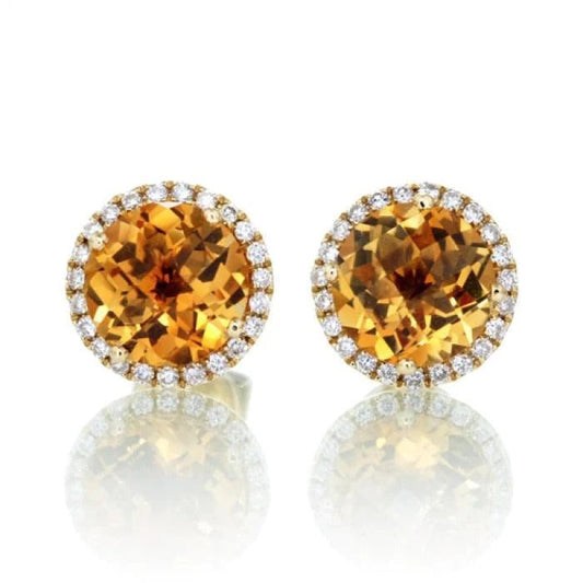 Orecchini da donna in oro giallo 14K . con citrino e diamanti da 34.46 ct - harrychadent.it