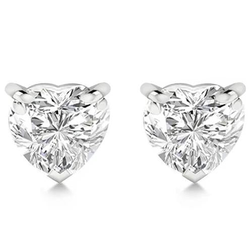 Orecchini donna 2 carati con diamante taglio cuore in oro bianco massiccio 14K - harrychadent.it